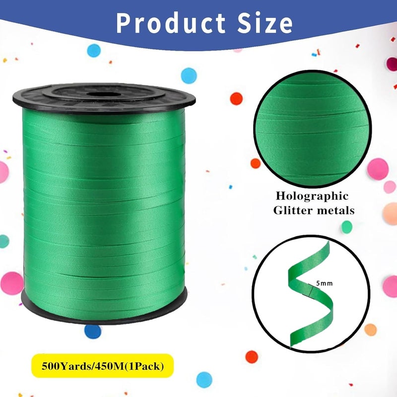 WFAUIBR 500 Yard Premium Green Curling Ribbon, PVC Plastic, Perfect for DIY Crafts, Gift Wrapping, Balloon Decorations, Birthdays, Holidays - Image 2